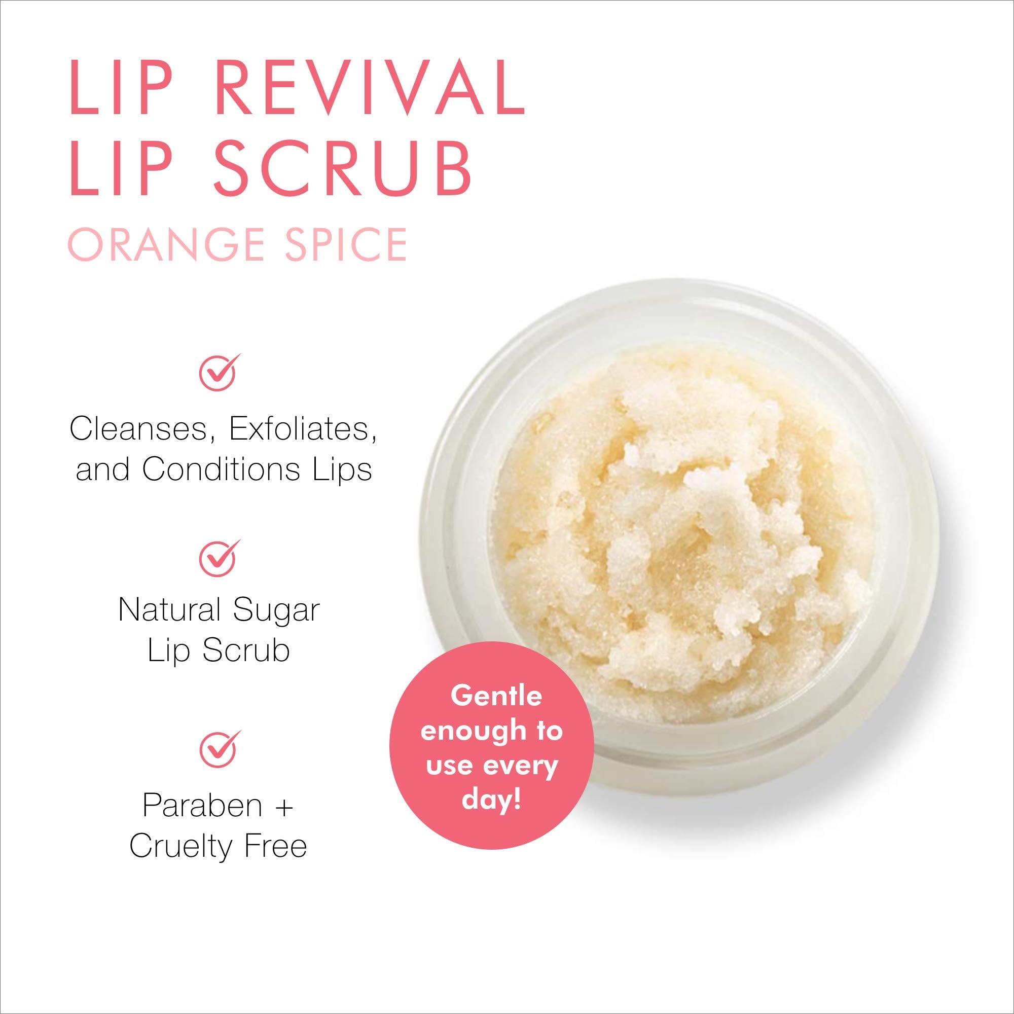 Open jar of Beauty For Real Lip Revival natural lip scrub