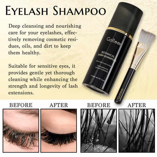 Golleepro eyelash extension cleanser foaming mousse texture close up