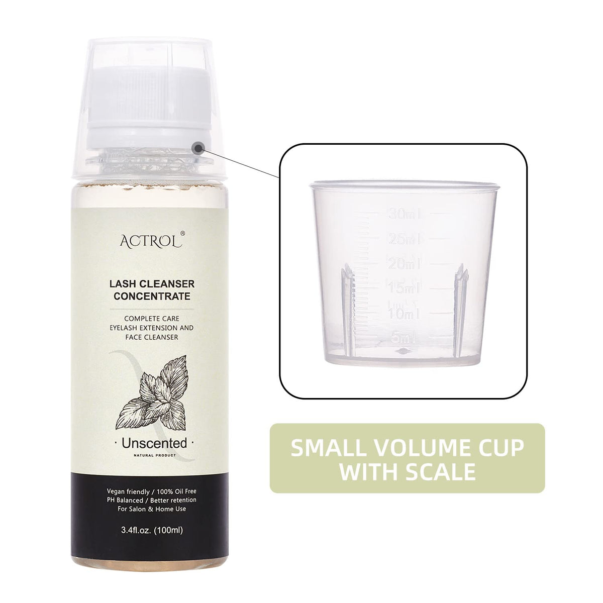 Authentic Actrol eyelash shampoo bottle with professional branding