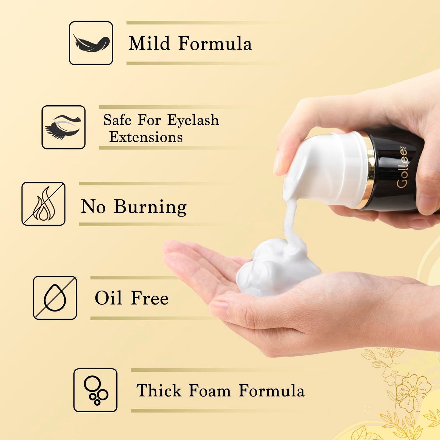 Golleepro 100ml eyelid wash bottle placed next to its storage box