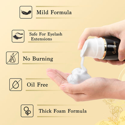 Golleepro 100ml eyelid wash bottle placed next to its storage box