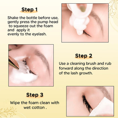 Golleepro botanical extract lash cleanser ingredients list label on back