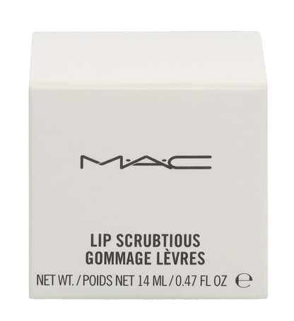 MAC Lip Scrubtious Candied Nectar texture and formula close up