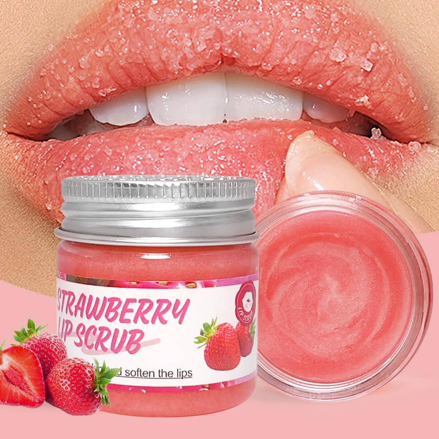 Bodylife Strawberry Lip Scrub texture demonstration