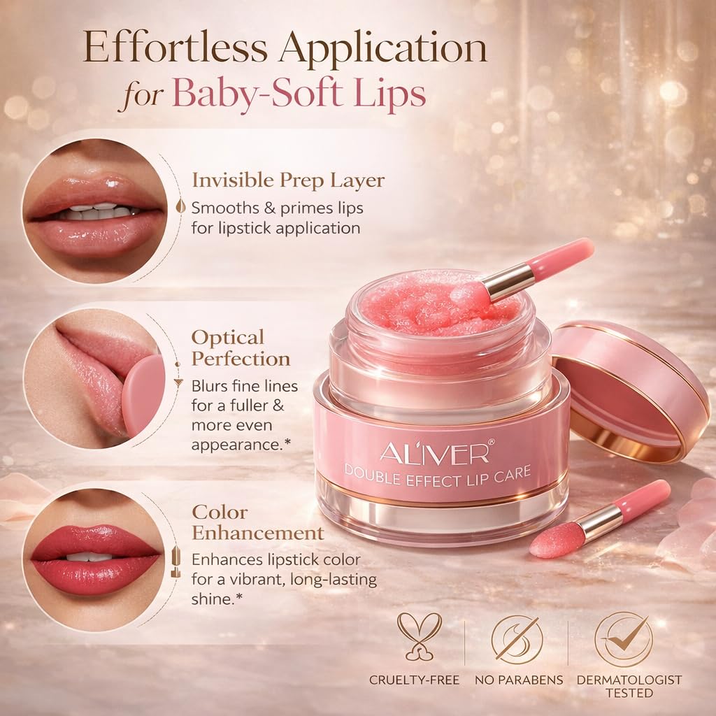 Open jar showing dual layer lip scrub and mask texture