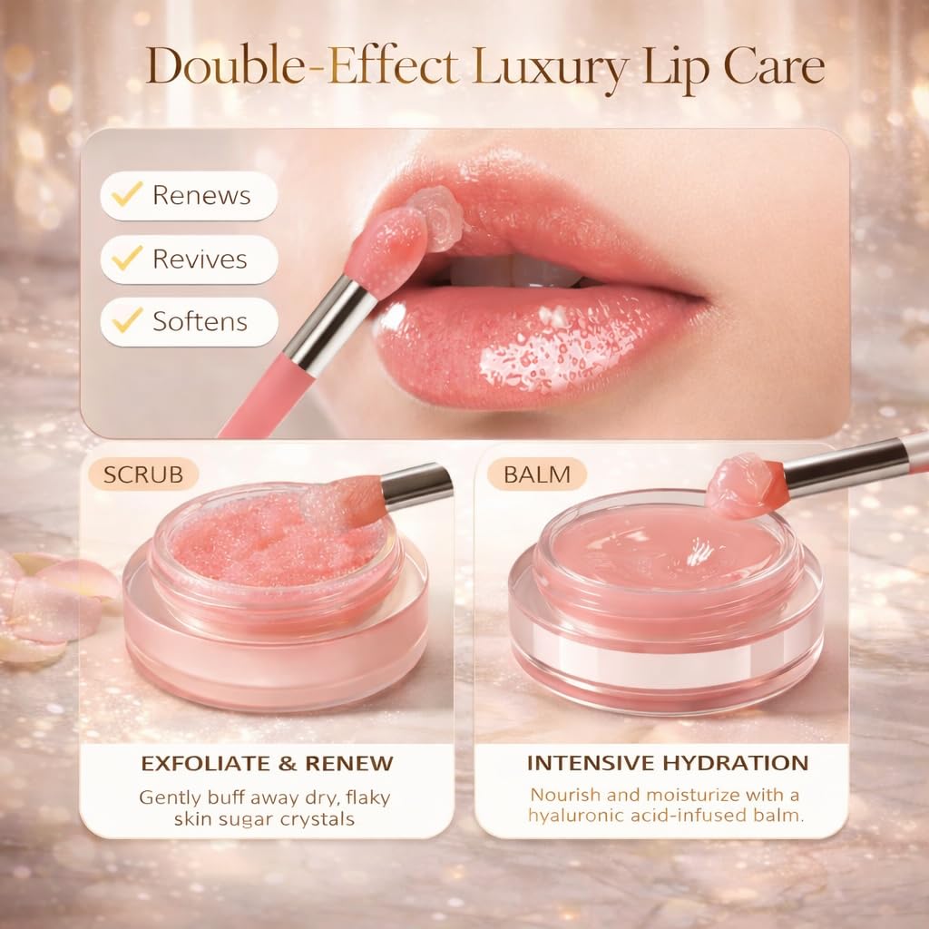 Hand applying 2 in 1 lip mask with applicator