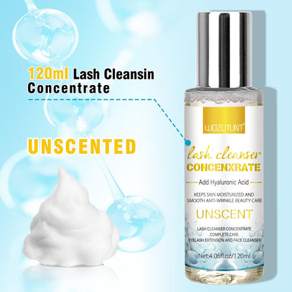Wozutunt eyelash extension professional cleanser concentrate showing clear packaging details