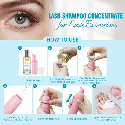 Wozutunt professional lash shampoo concentrate for salons and home aftercare
