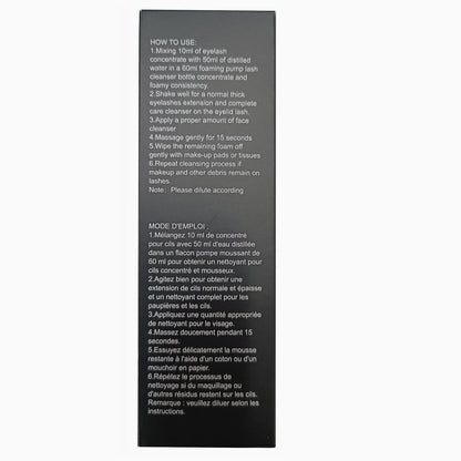 Unscented lash bath concentrate fluid for mixing multiple foaming extension cleanser bottles