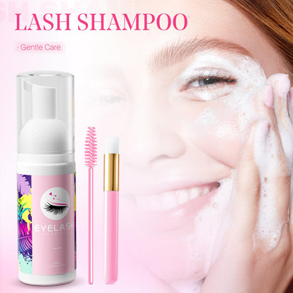 Setgnur lash shampoo bottle and cleaning brushes