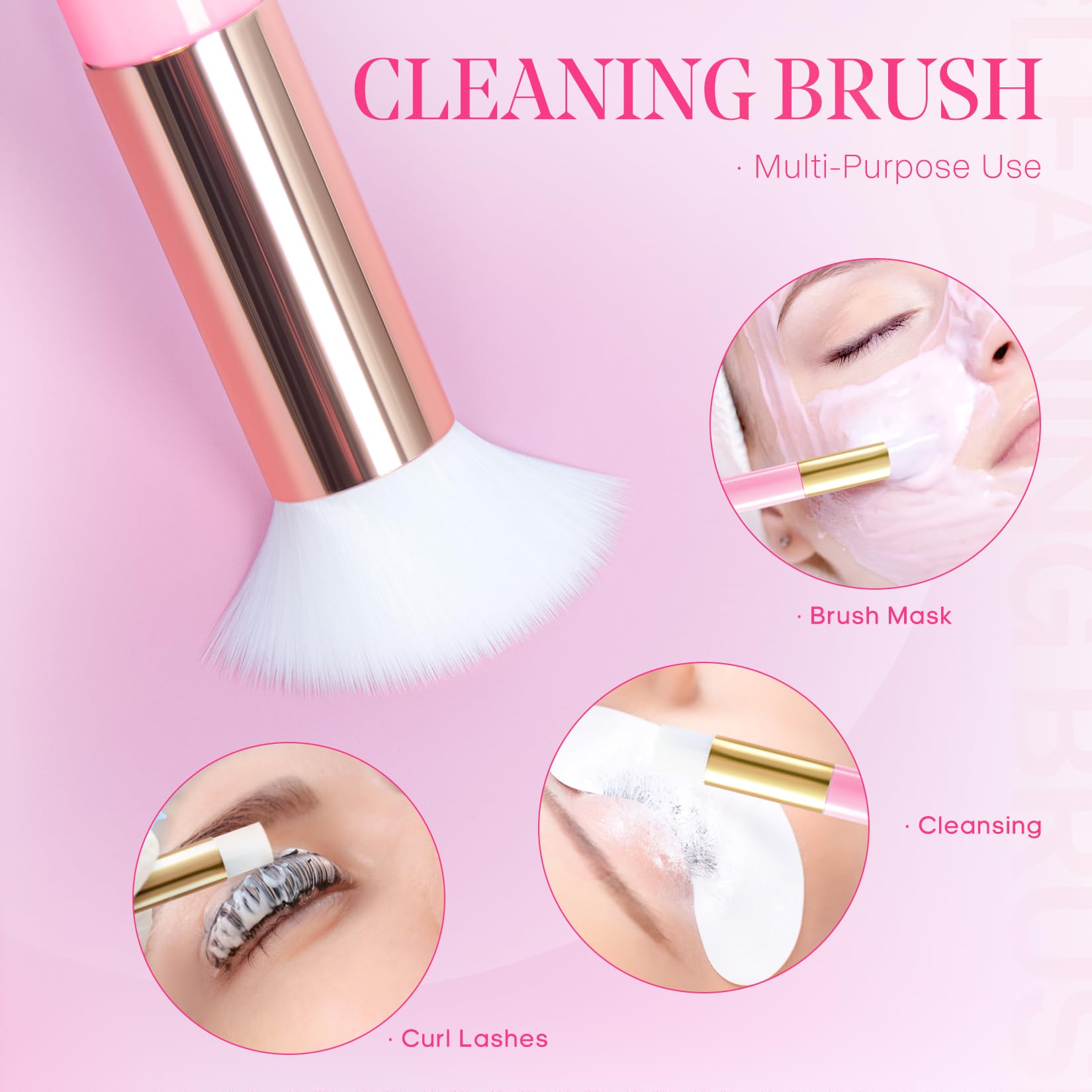 Detailed view of Setgnur lash shampoo brush