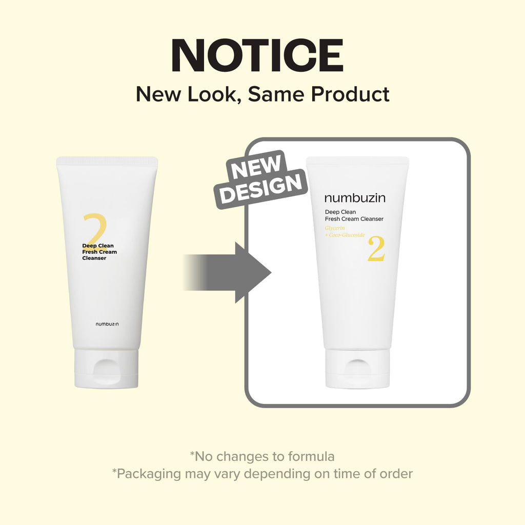 Numbuzin Number Two Deep Clean Fresh Cream Cleanser texture showing whipped foam lather