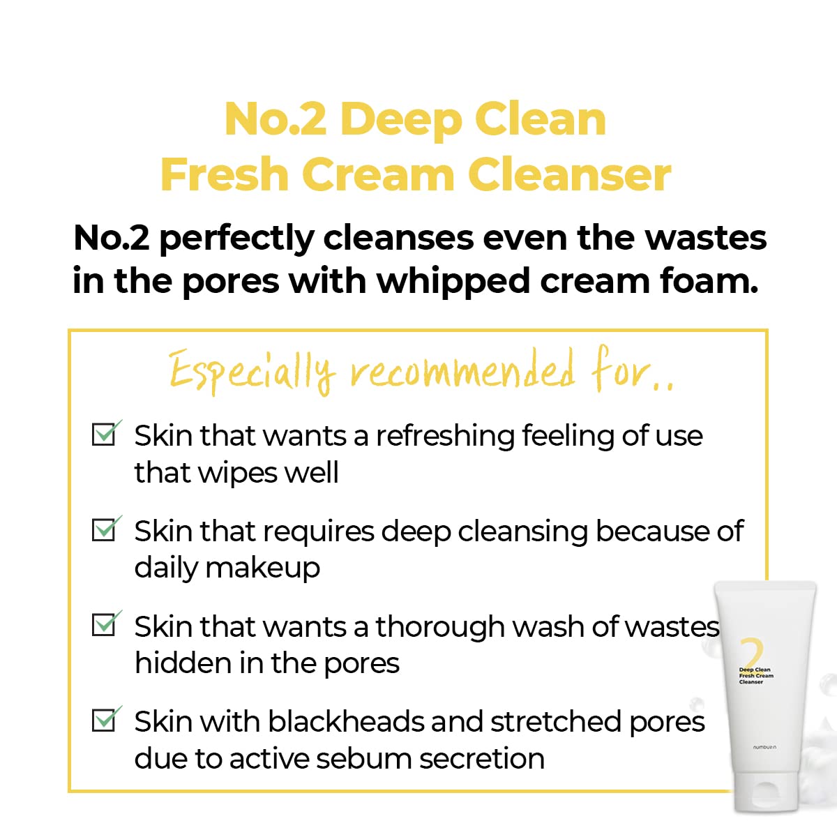 Numbuzin blackhead clearing cream cleanser packaging showing official branding symbols