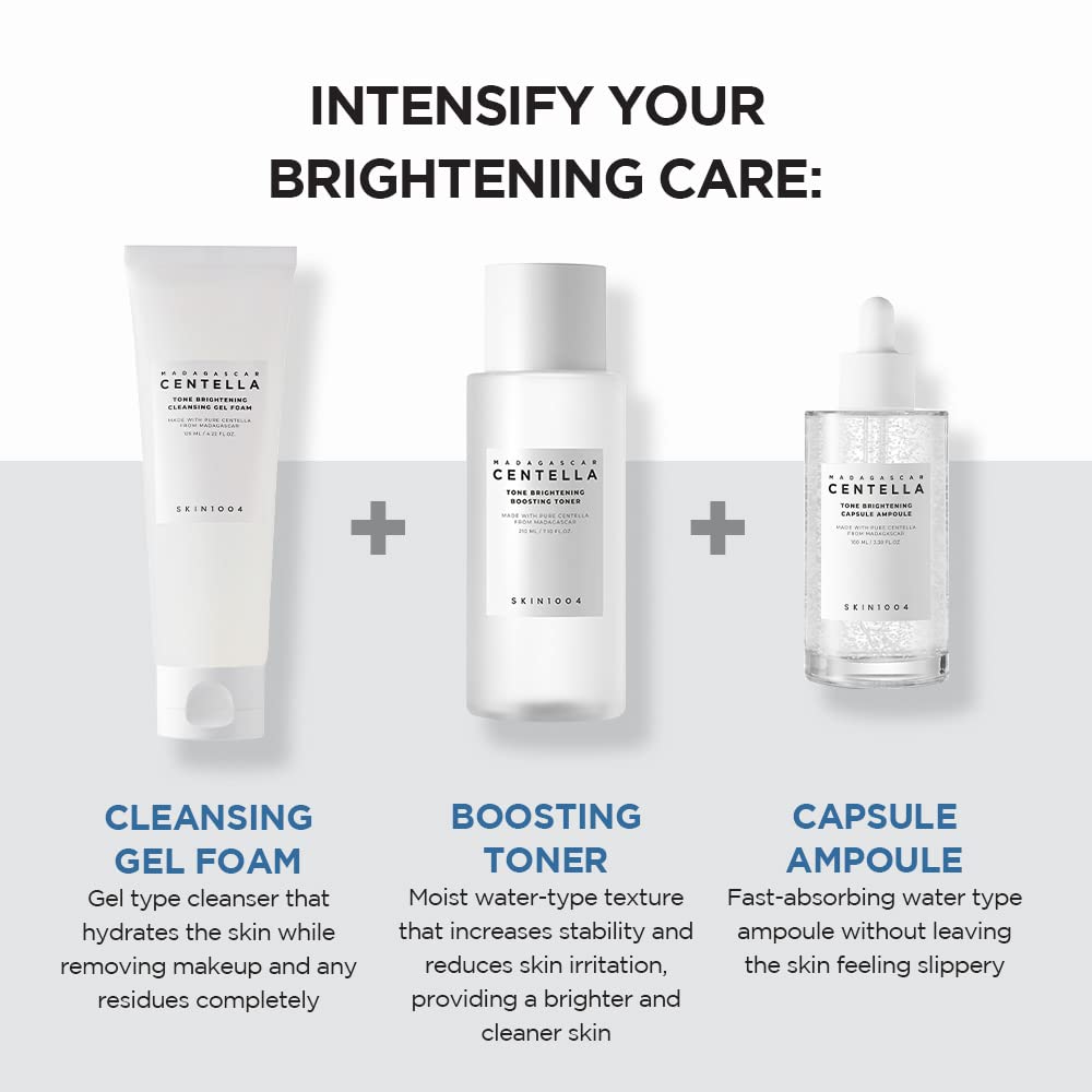 SKIN1004 facial gel foam cleanser being applied to hands showing the clear lightweight texture.