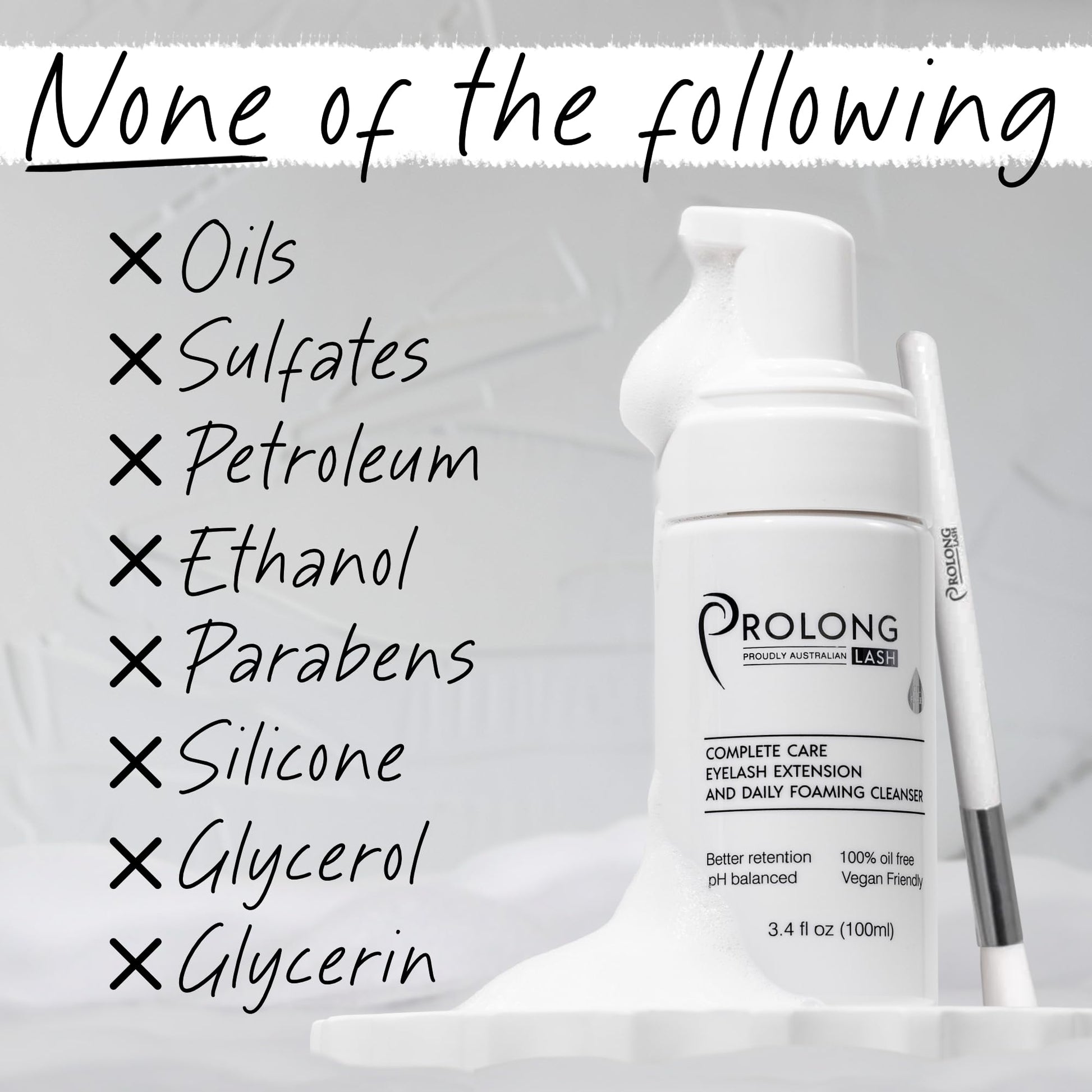 Premium professional salon lash extension cleanser bottle for daily eyelid hygiene and aftercare