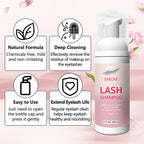 Svecke peach scented eyelash cleanser pump bottle close up