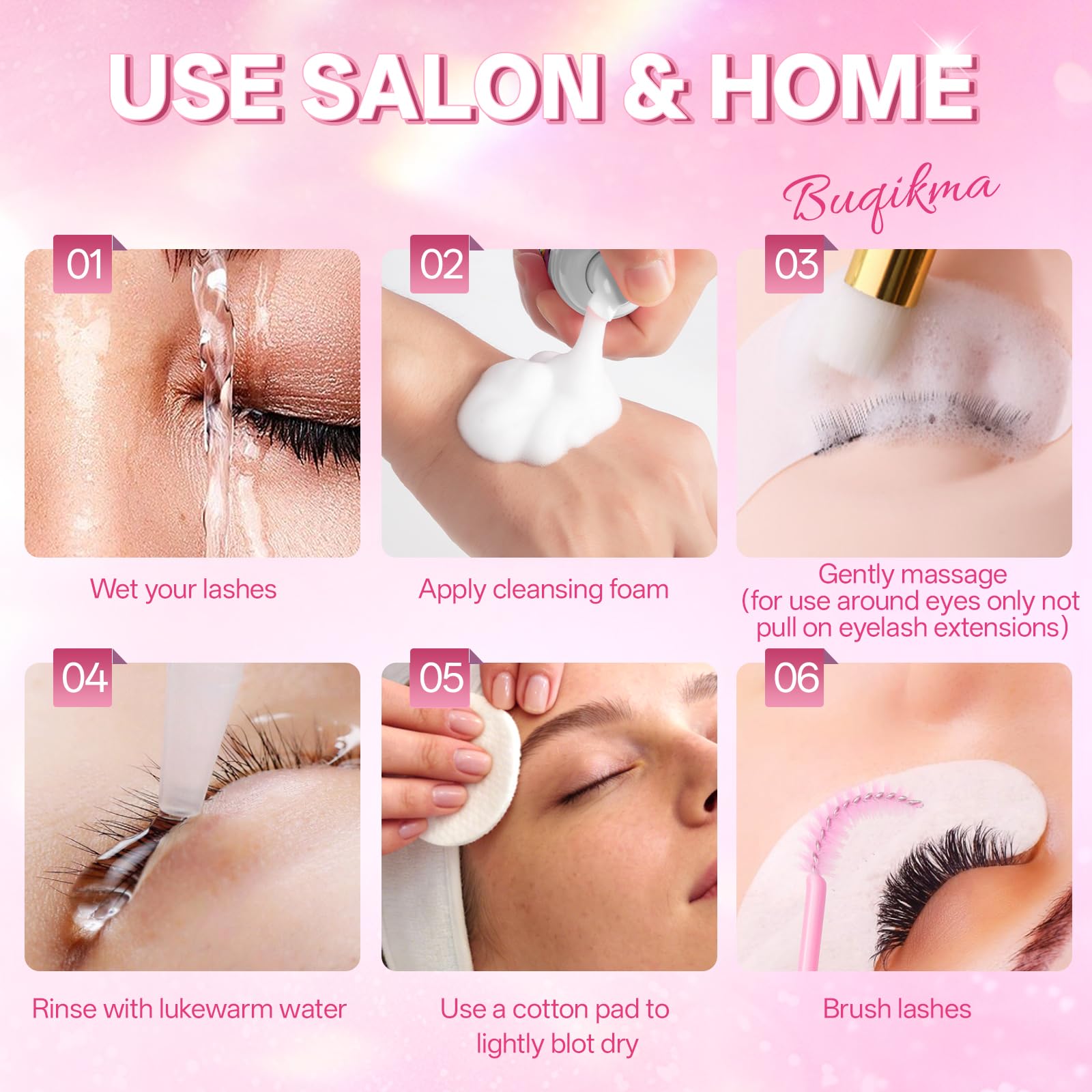 Buqikma eyelash shampoo for sensitive eyes
