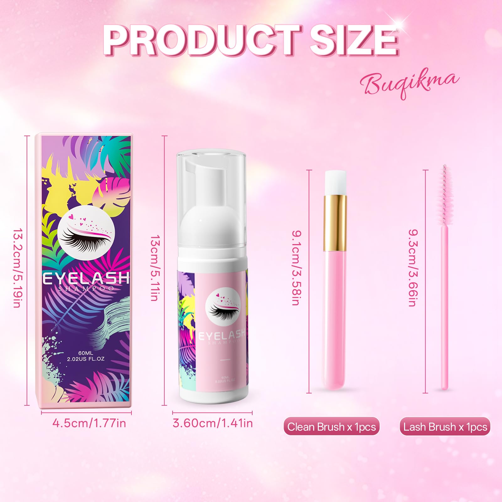 Instructions for using Buqikma lash extension cleaner