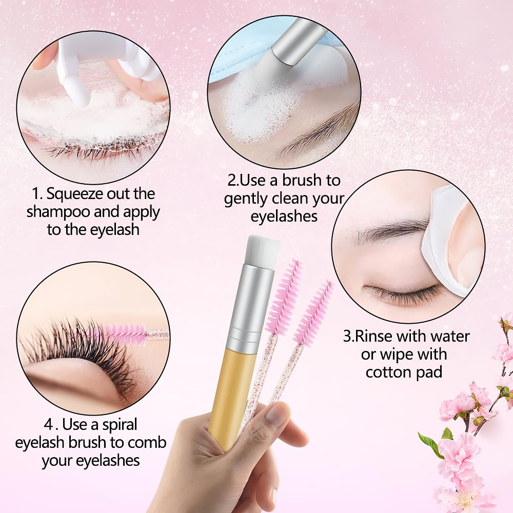Foaming lash cleanser for professional and home use