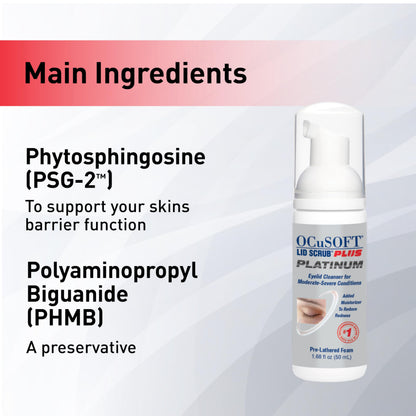 Pre lathered foaming eye cleanser pump bottle for severe eyelid irritation relief