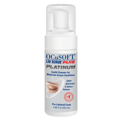 Close up view of the 1.68 fluid ounce doctor recommended eyelid hygiene cleanser