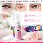 Soft bristle cleansing brush designed for safe lash washing