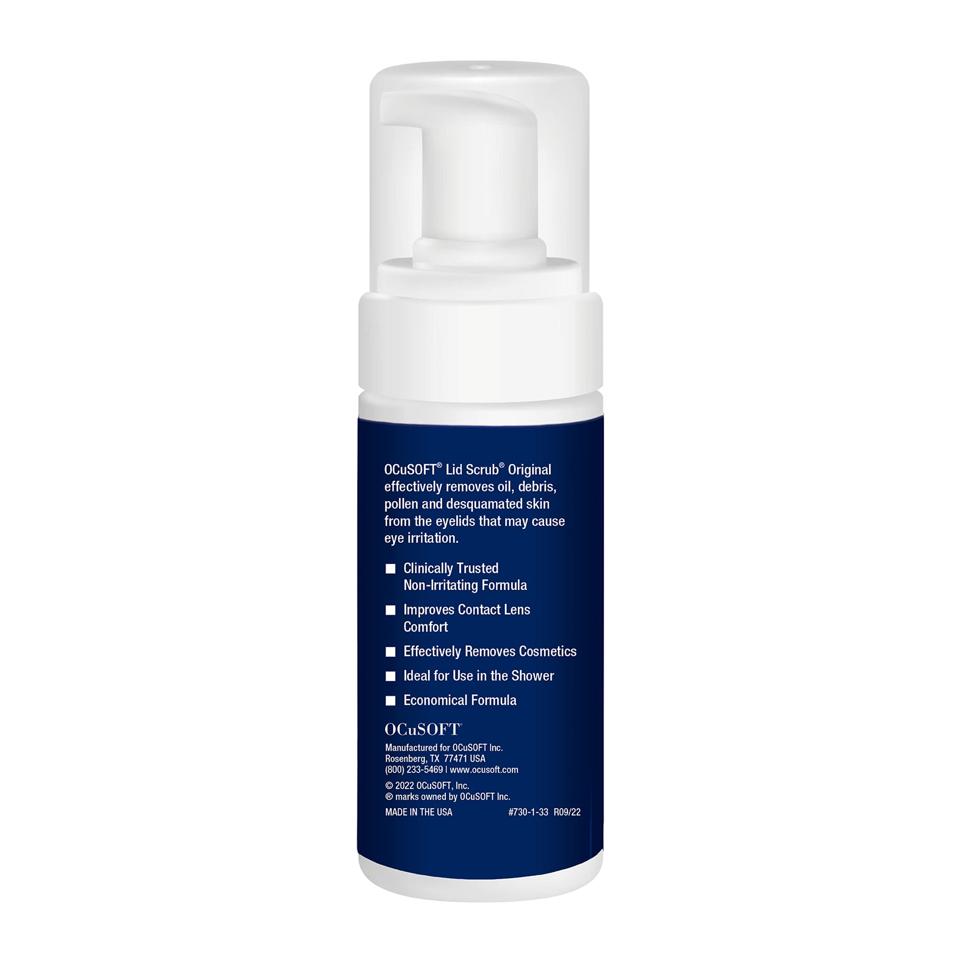 Authentic USA imported OCuSOFT eyelid cleanser product label