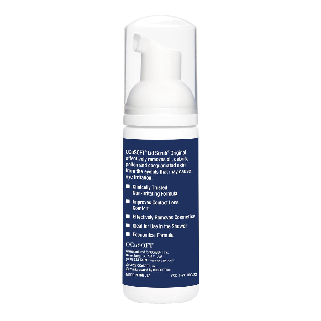 OCuSOFT Original Foaming Eyelid Cleanser pump mechanism and cap close up