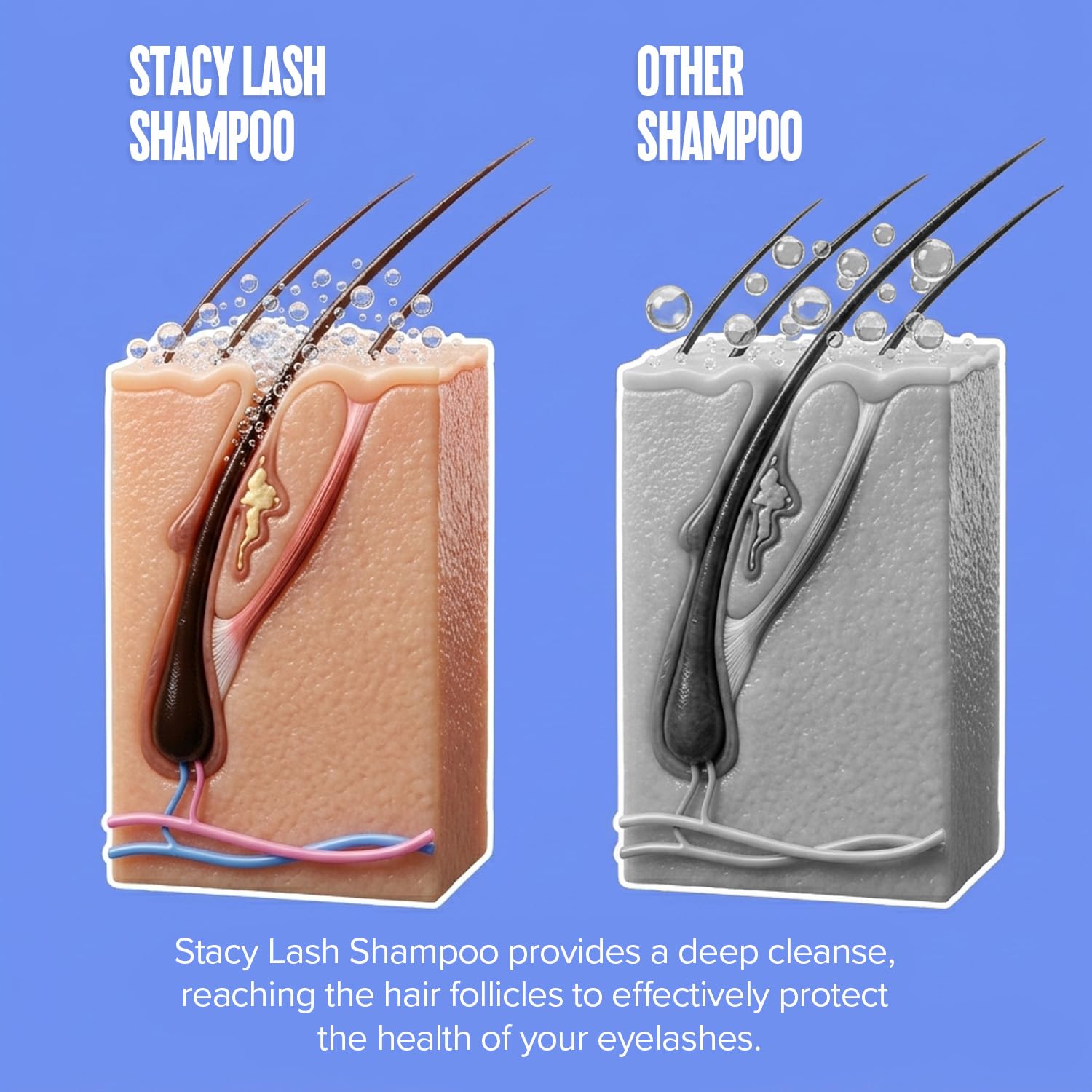 Stacy Lash professional makeup remover foam bottle standing upright
