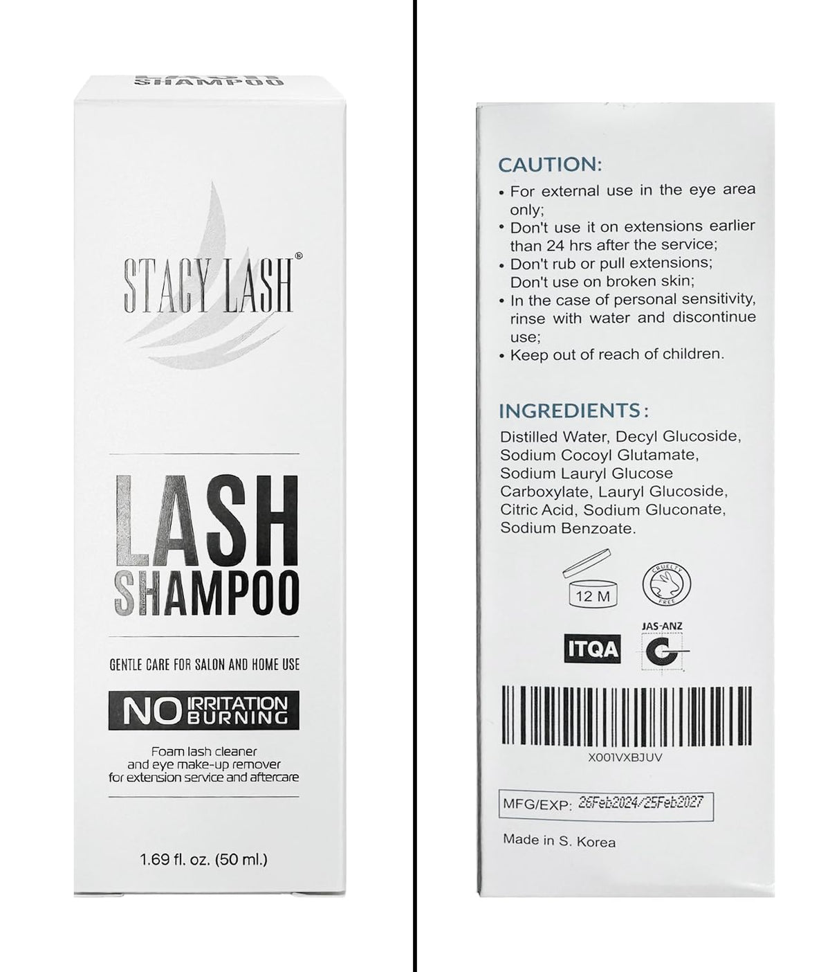 Complete Stacy Lash lash extension aftercare kit components displayed