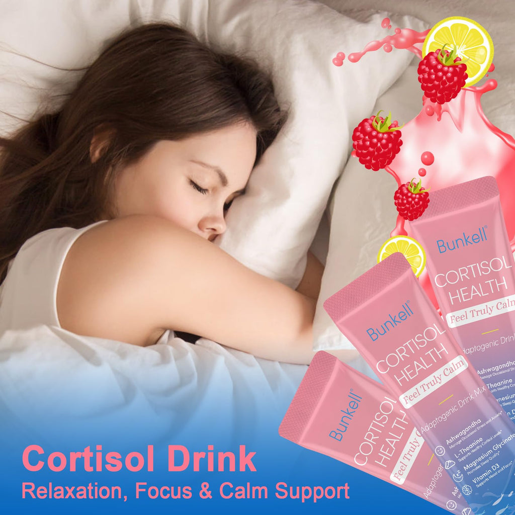 Lifestyle shot of a consumer preparing the Bunkell adaptogenic beverage for daytime anxiety and stress relief.