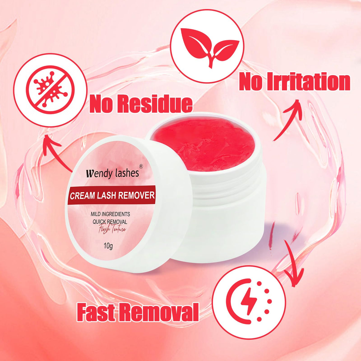Wendy Lashes Cream Remover texture display