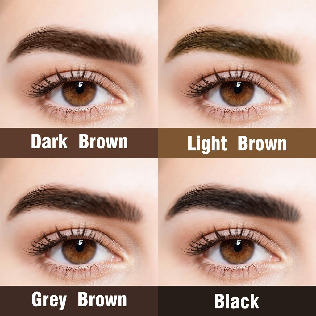 Demonstration of gel application on clean eyebrows