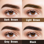 Demonstration of gel application on clean eyebrows