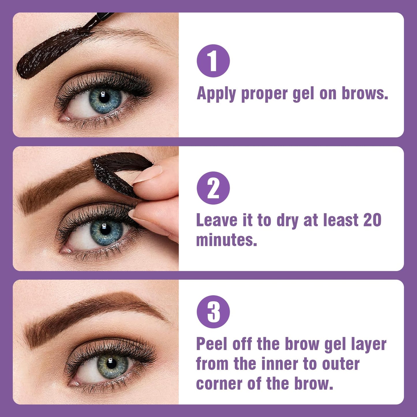 Side view of MVC tattoo brow gel packaging