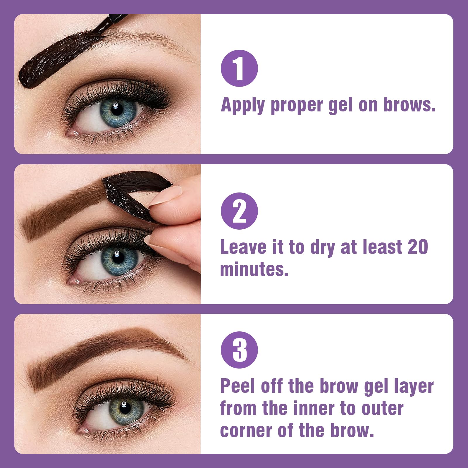 Side view of MVC tattoo brow gel packaging
