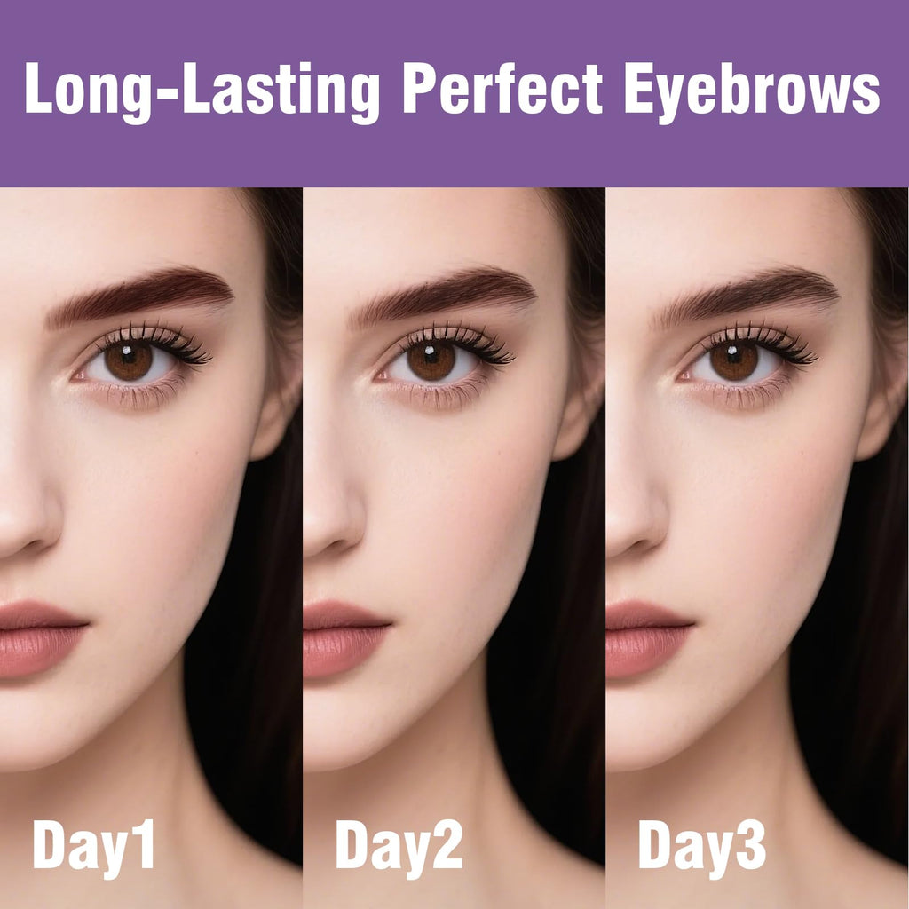 Before and after results showing defined natural brows