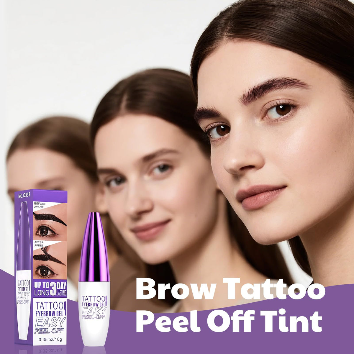 Waterproof test showcasing sweat-resistant brow gel performance