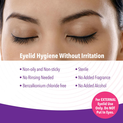 Sterile micellar eye cleanser by iVIZIA showing preservative free label