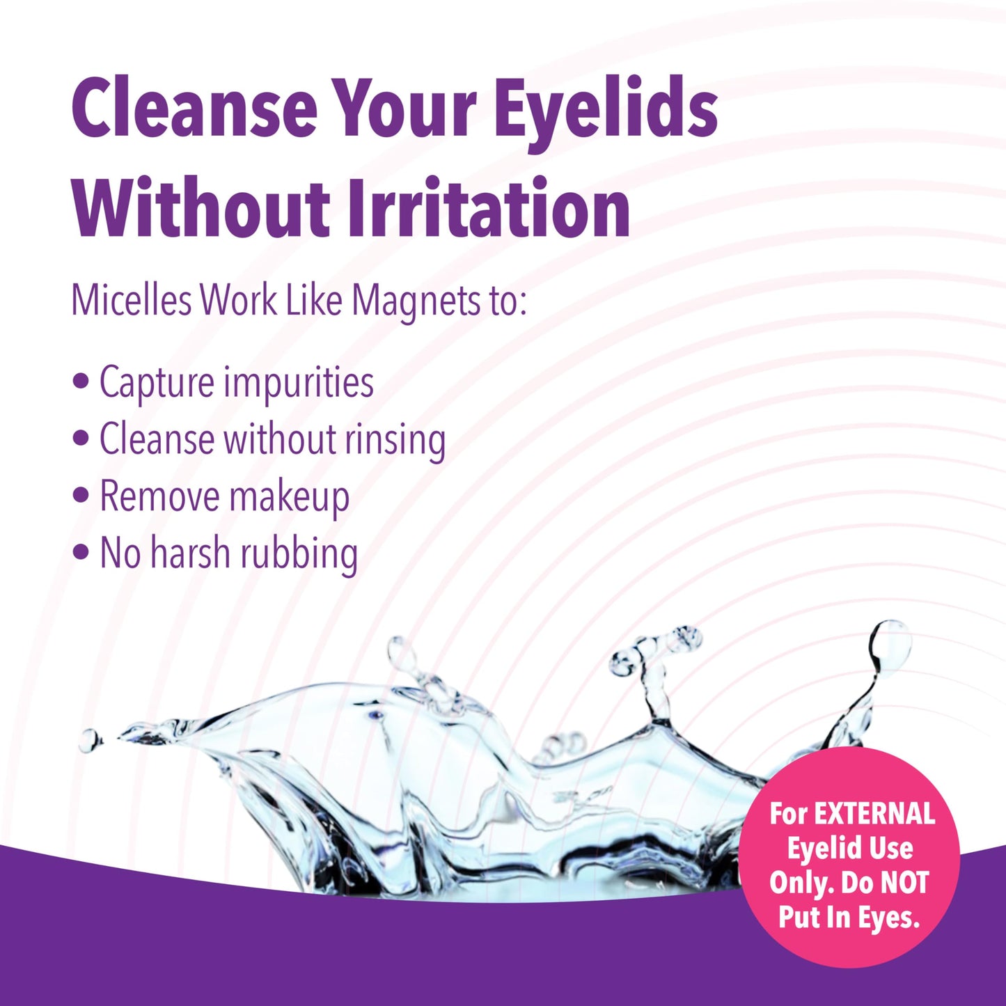 Side view of iVIZIA ocular hygiene cleanser bottle showing ingredients list