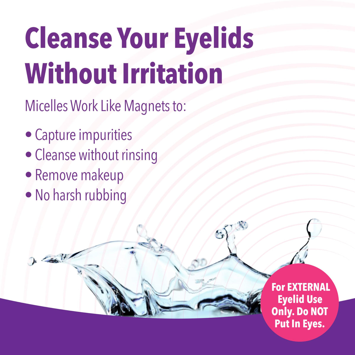 iVIZIA Micellar Eyelid Cleanser lifestyle image showing sensitive eye care routine