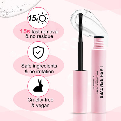Close up of the non irritating eyelash cleanser oil packaging highlighting the brand name.