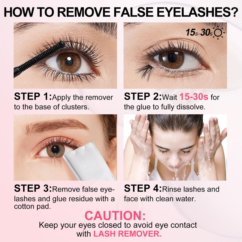 At home DIY false eyelash removal product packaging details
