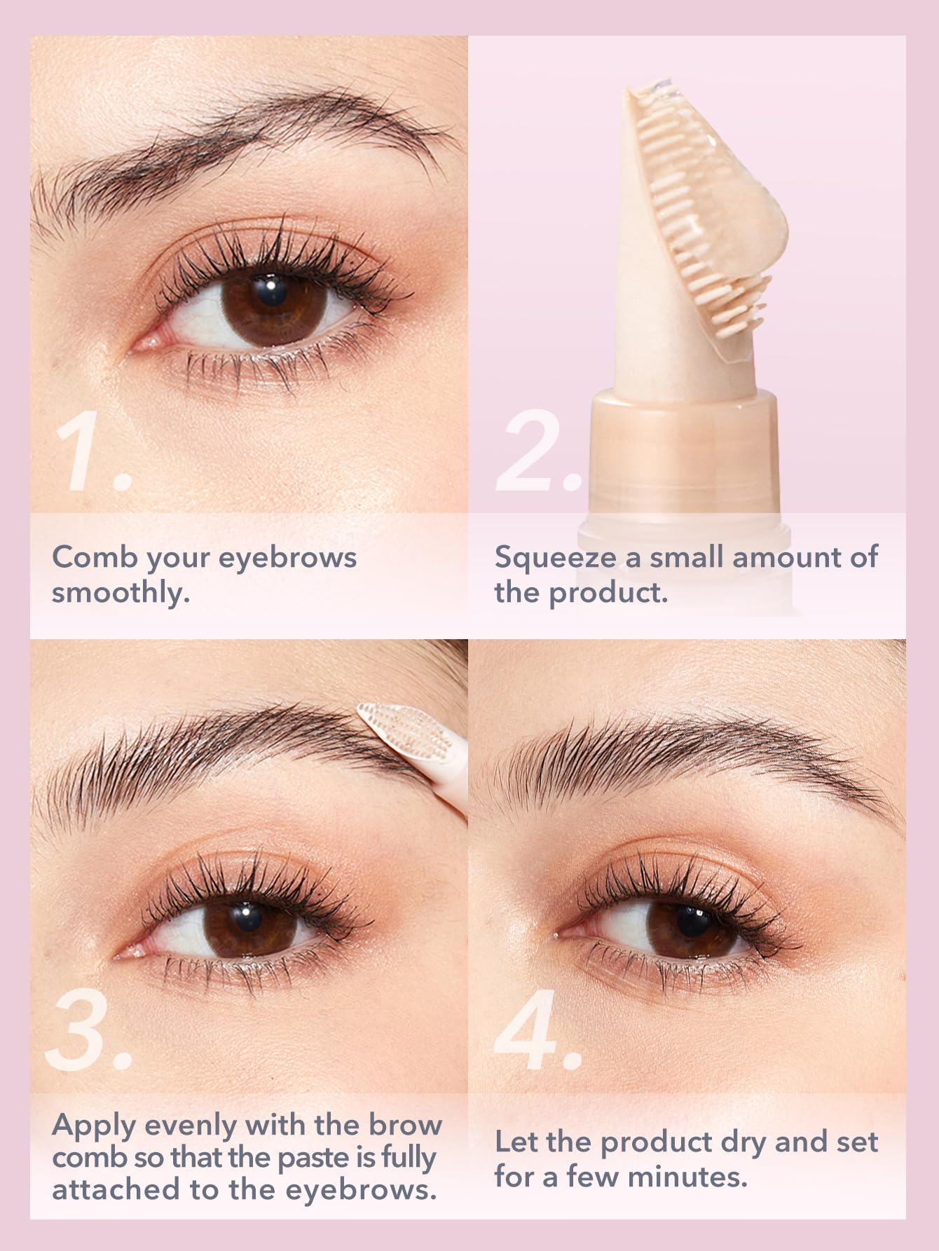 SHEGLAM non greasy eyebrow shaping gel jelly texture demonstration.