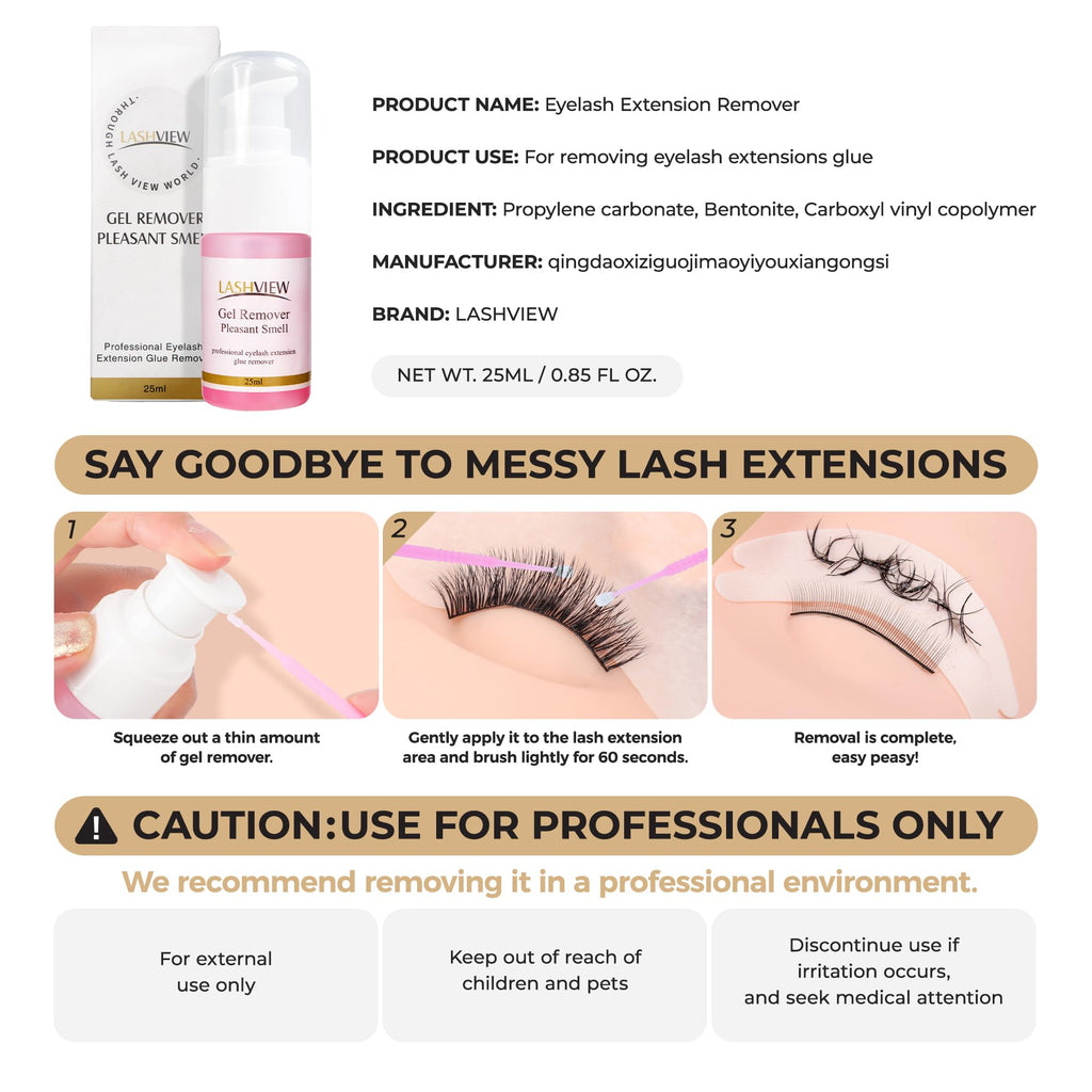 Lashview eyelash extension glue remover bottle