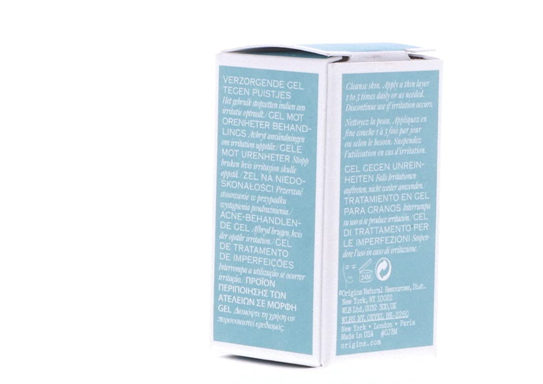 Back side of Origins Super Spot Remover packaging