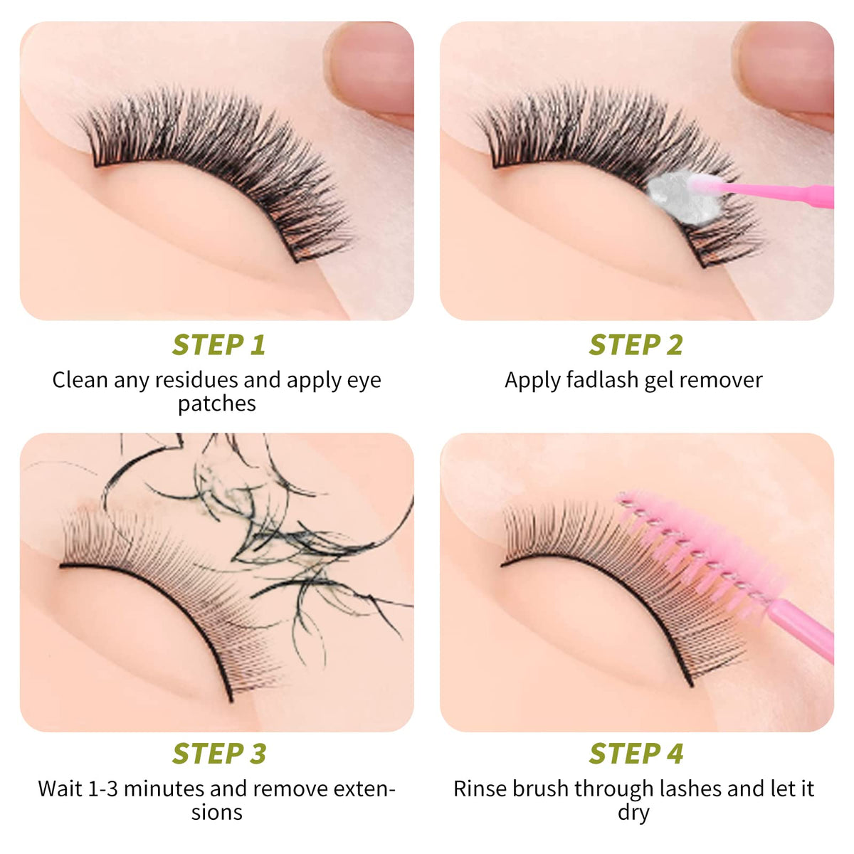 Fadlash eyelash extension remover gel texture demonstration