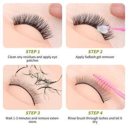 FADLASH thick consistency clear gel lash remover bottle showing product texture.