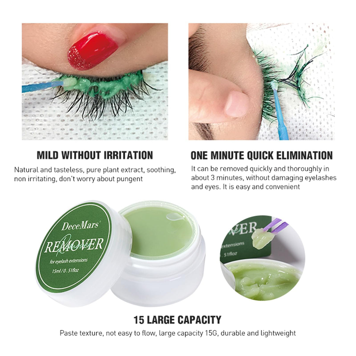 DeceMars cream eyelash glue remover tube container