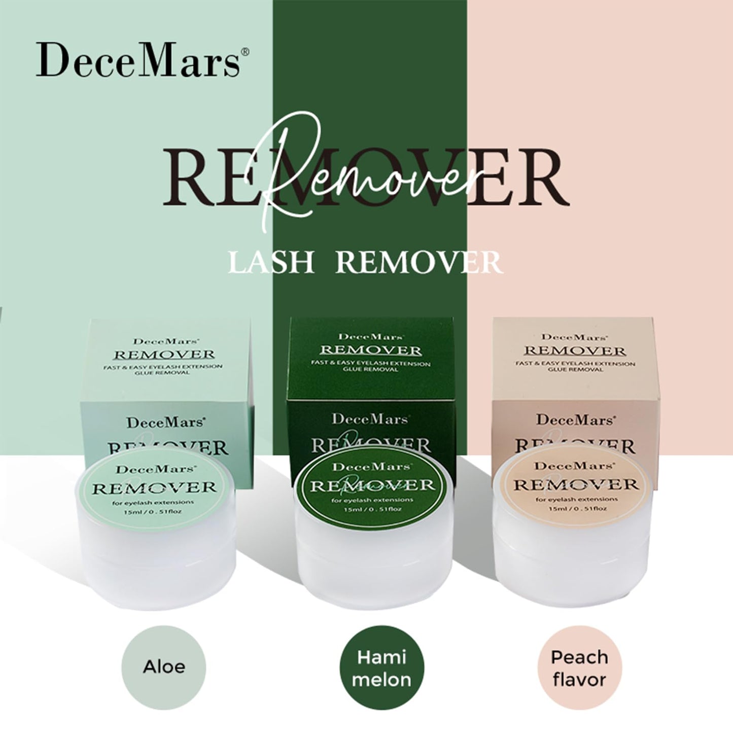DeceMars professional cream lash remover for sensitive skin in Hami melon flavor variation